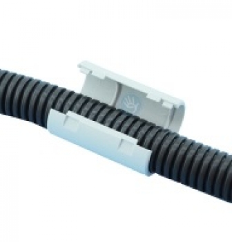 Verbindungs-Klappmuffe für starre u. flexible Rohre M25, hellgrau