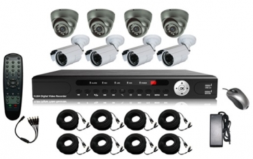 LONGSE Kamera + Rekorder Set LS-9508U3 8CH DVR Rekorder & 8 Kameras