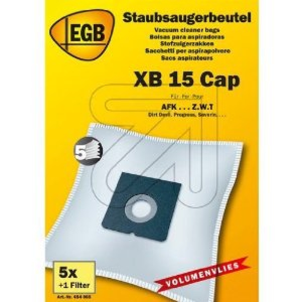 EGB Staubsaugerbeutel XB15 CAP AFK, ZWT, Dirt Devil, Progress Y98, Moulinex