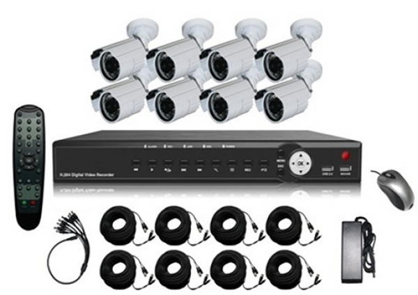LONGSE Kamera + Rekorder Set LS-9608K1 8CH DVR Rekorder & 8 Kameras